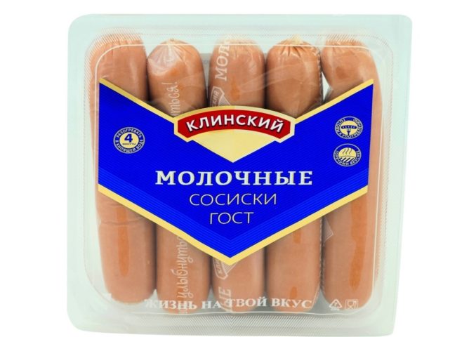 "Клинский" молочные сосиски