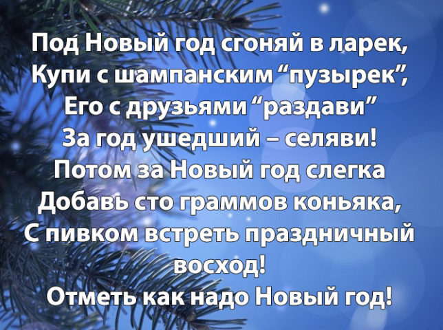 Прикольное пожелание на Новый год