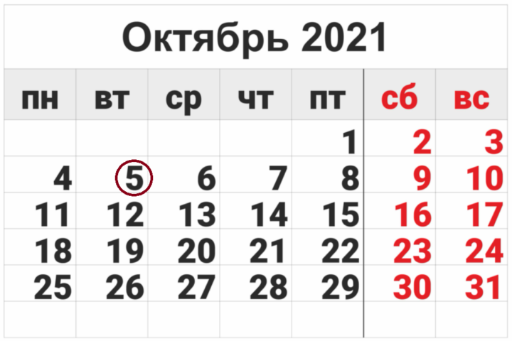 5 октября на календаре 201 года